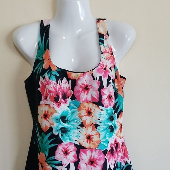 Bisou Bisou Black Floral Dress Sz 2 - Picture 5 of 11